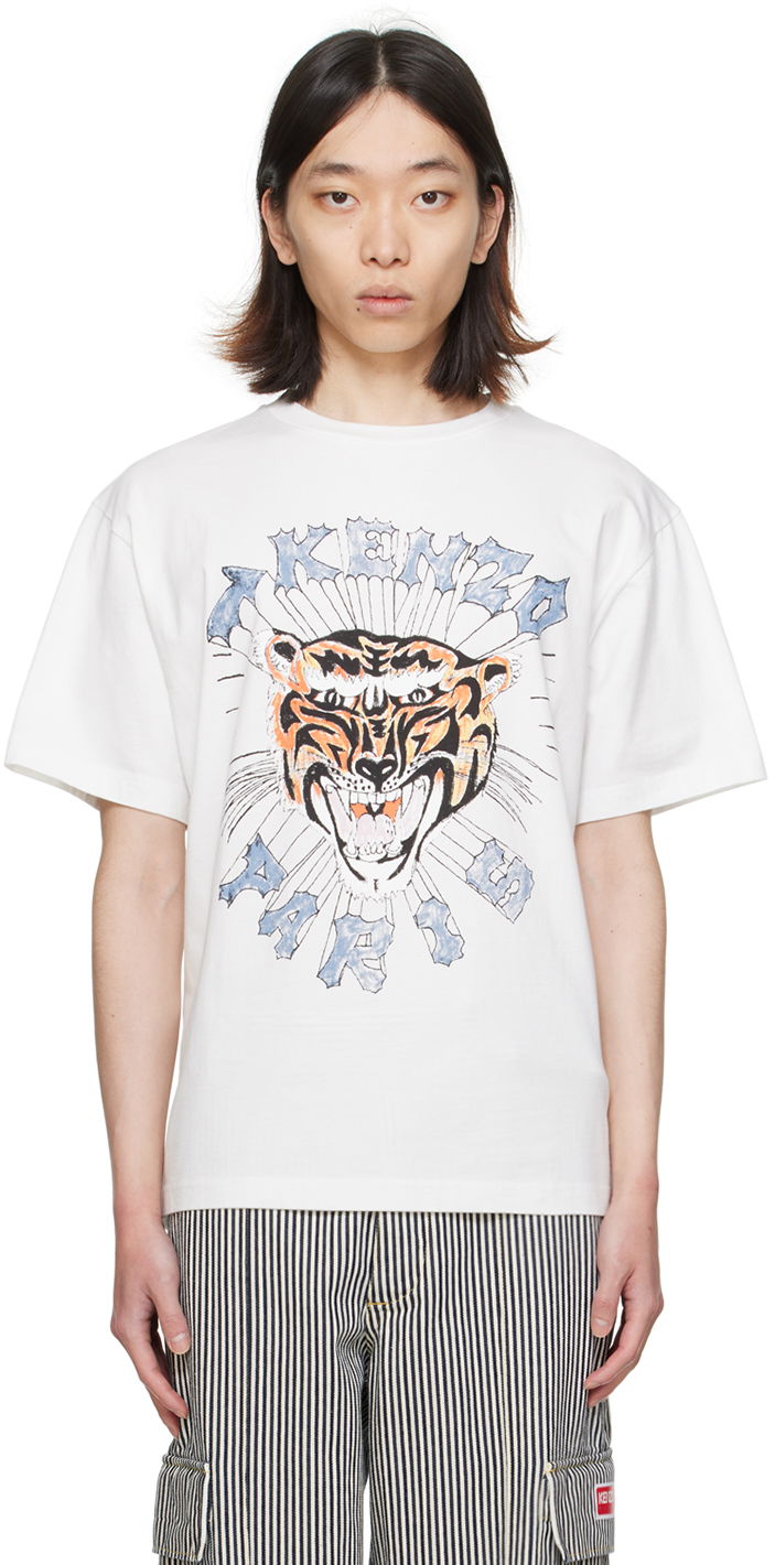 Tričko KENZO Paris Drawn T-Shirt Biela | FE55TS2744SG, 0