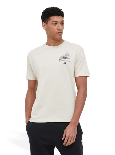 Tričko New Balance Cotton T-shirt Biela | MT31561BE