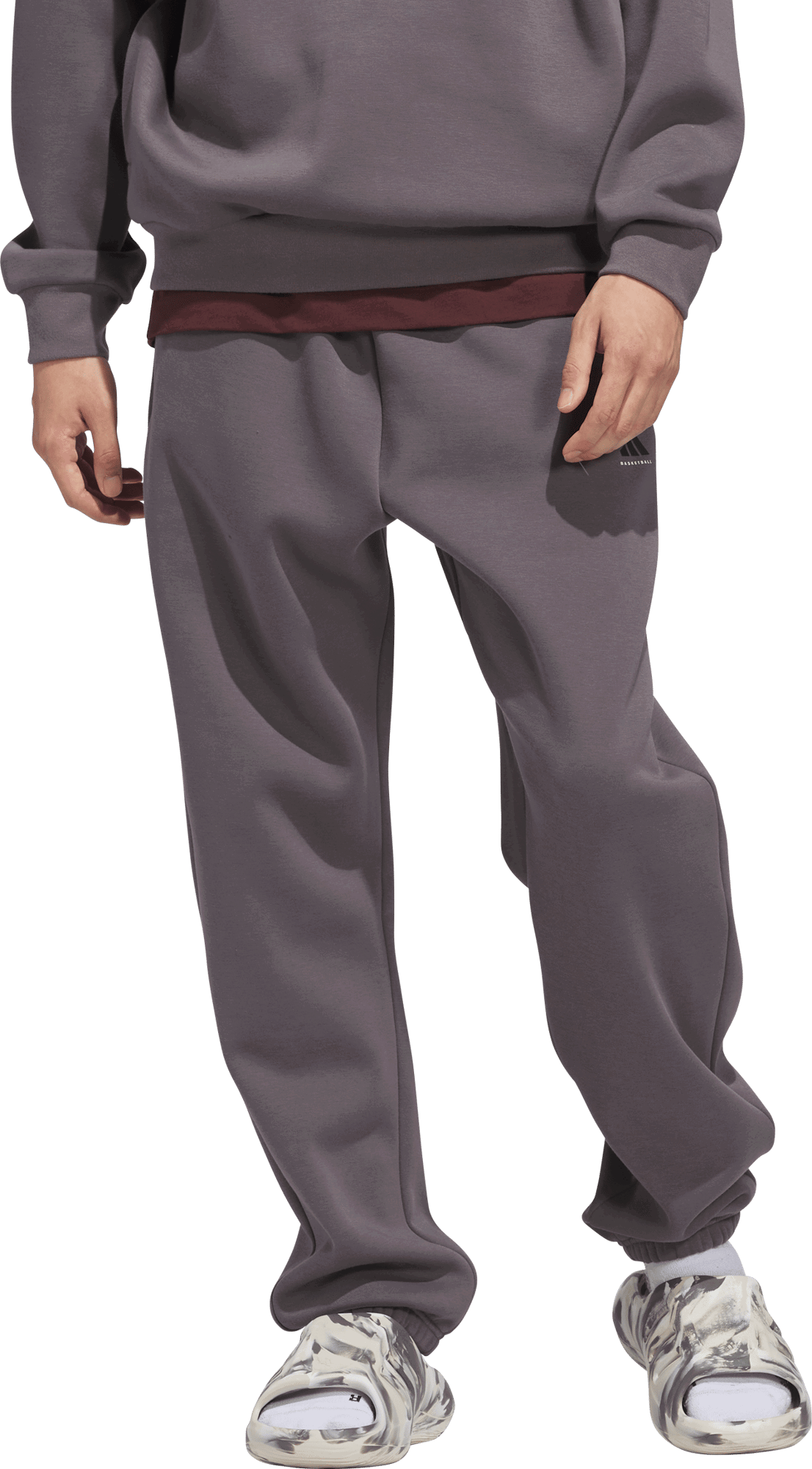 Tepláky adidas Performance Basketball Fleece Pants Fialová | JL6872, 1