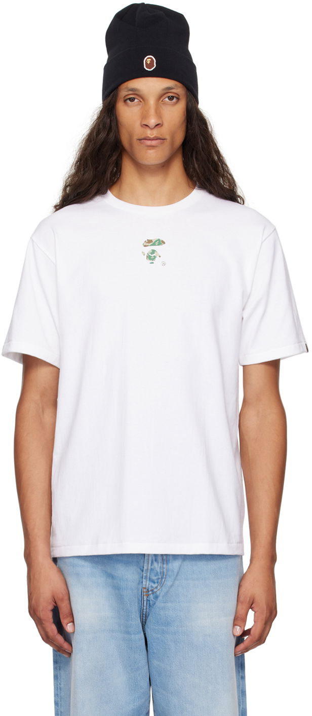 Tričko BAPE BAPE White Liquid Camo Small Ape Face T-Shirt Biela | 001TEK301306M, 0