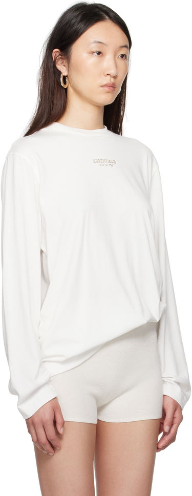 Tričko Fear of God Fear of God ESSENTIALS Classic Fit Long Sleeve T-Shirt Biela | 125SP255884FW, 1