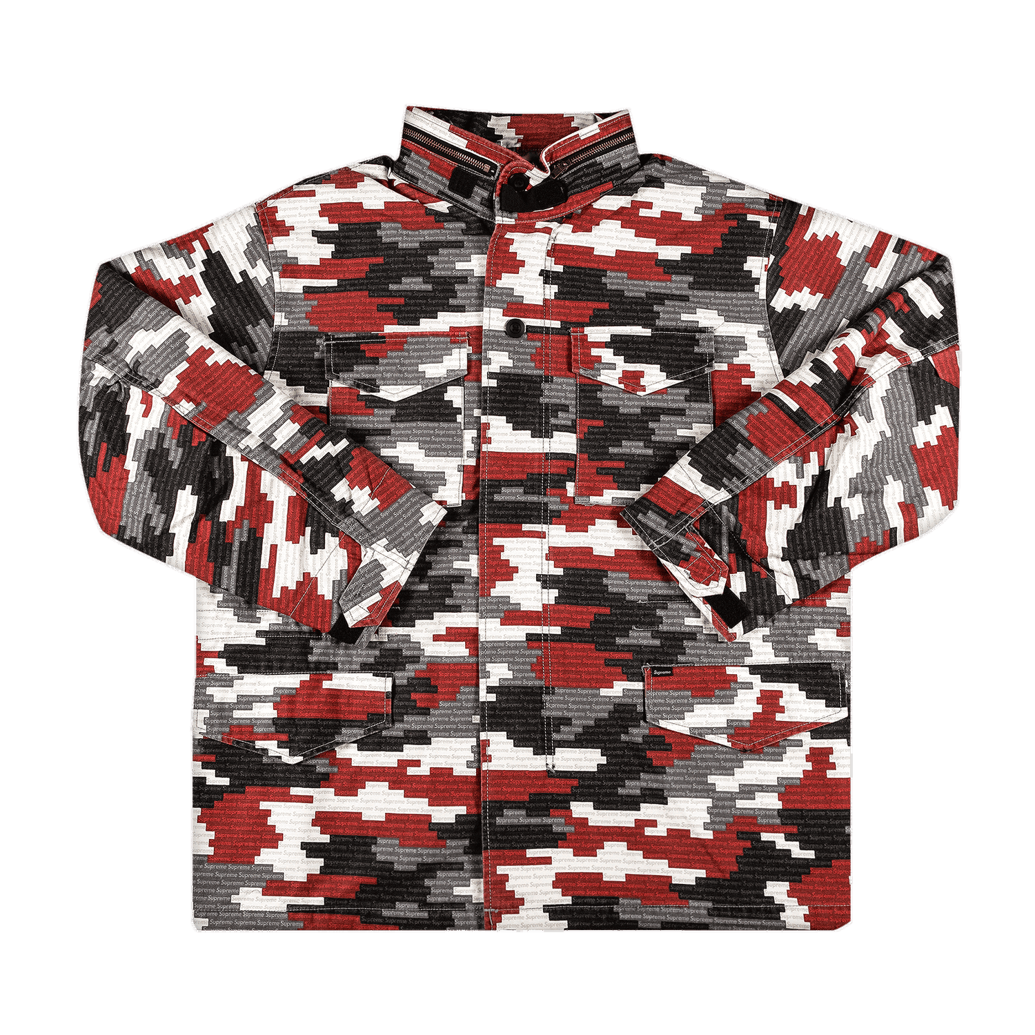 Bunda Supreme Logo Camo M-65 Jacket Rôznofarebný | SS21J24 RED, 0