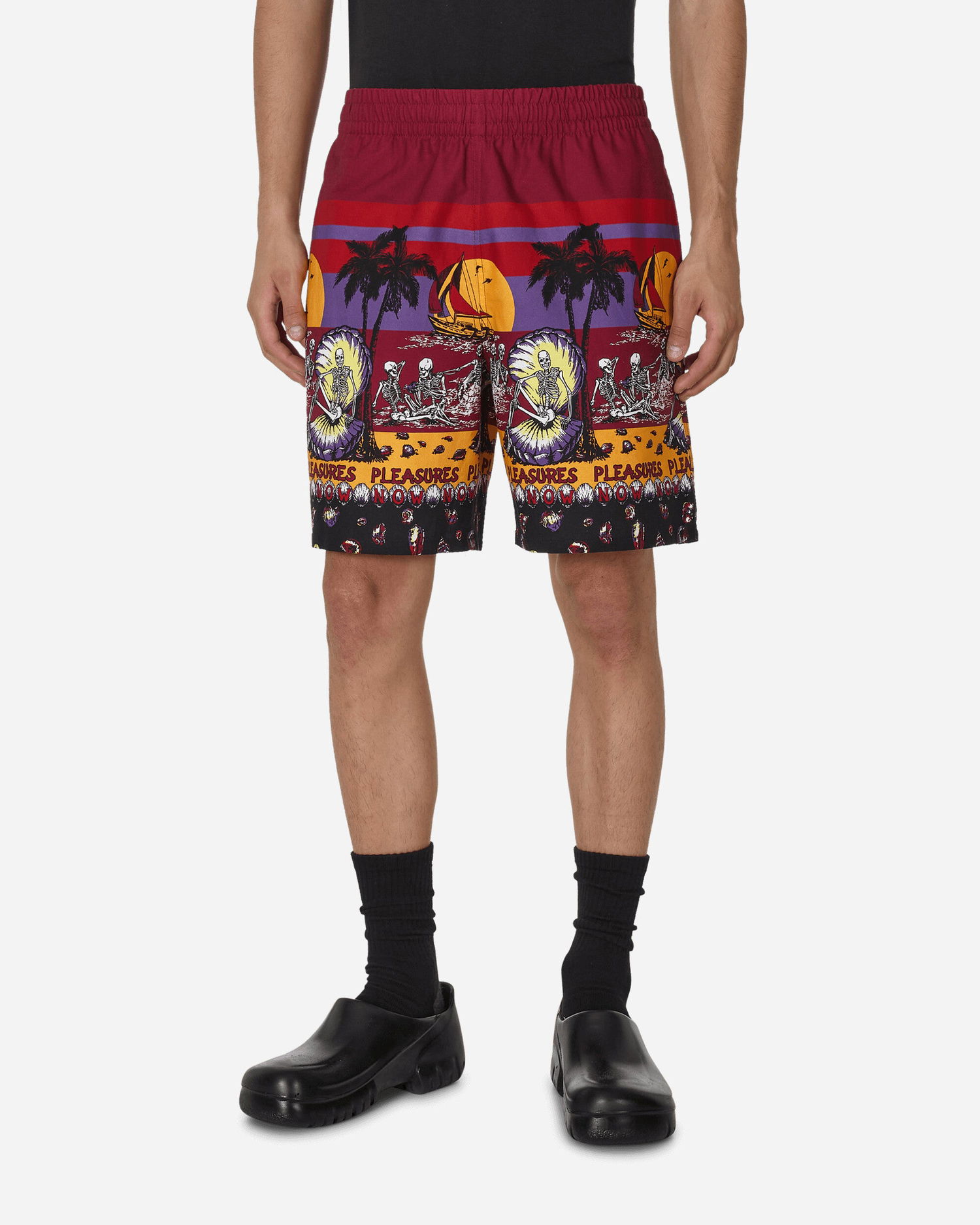 Šortky Pleasures Beach Short Vínová | P23SU031 BURGUNDY, 0