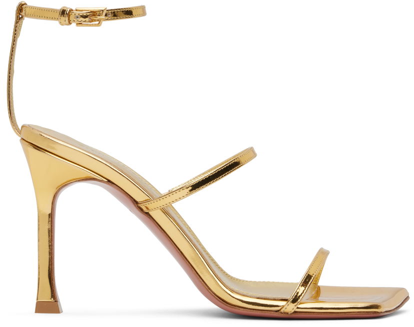 Doplnky Amina Muaddi Amina Muaddi Maya Heeled Sandals Metalická | MAYA SANDAL MIRROR