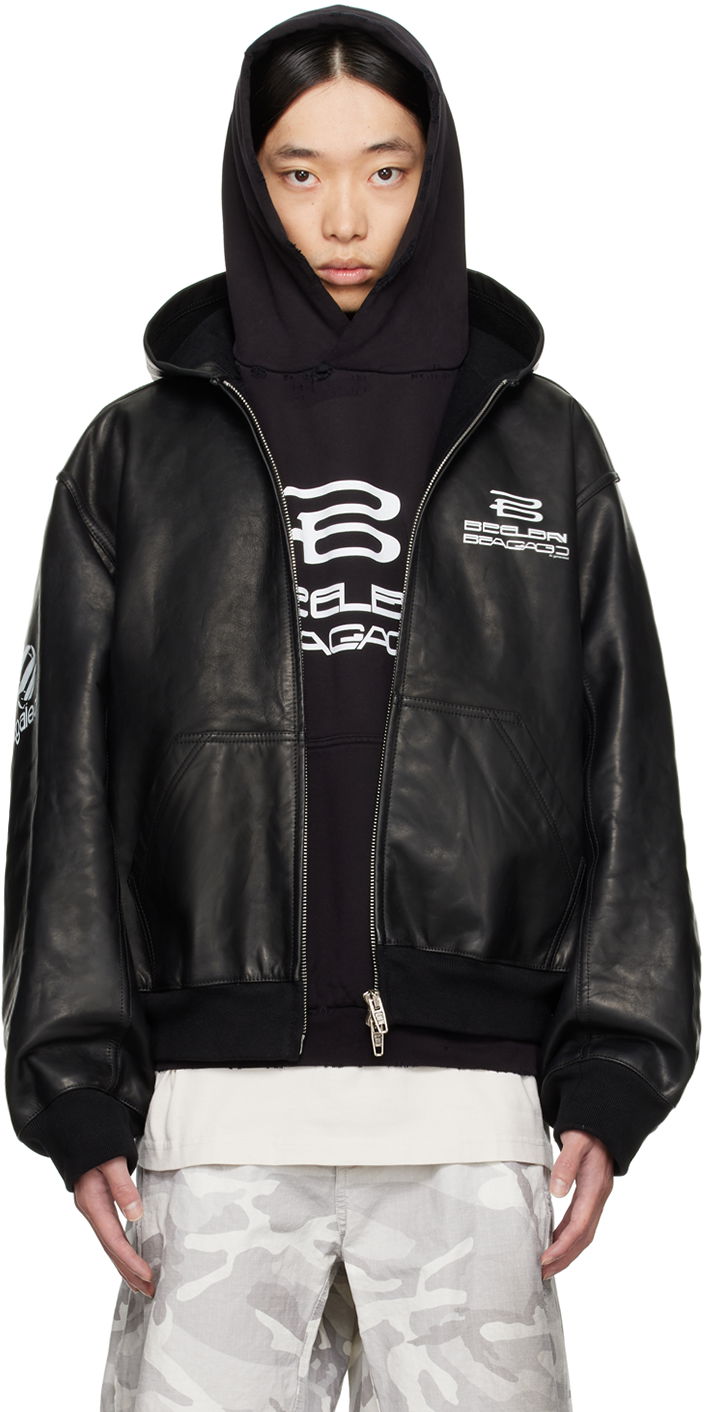 Bunda Balenciaga Black AI Generated Leather Jacket Čierna | 790311TQS15, 0