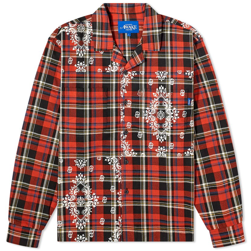 Košeľa Awake NY Paisley Flannel Vacation Shirt Červená | AWK-FW23-TP001-BKM