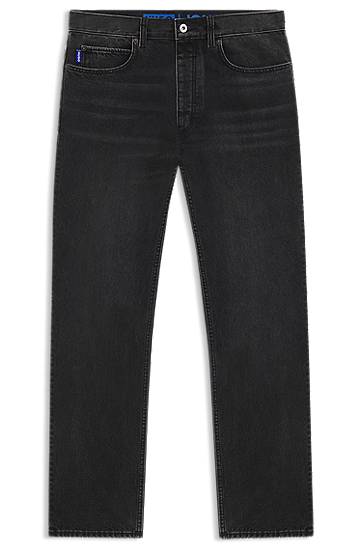 Džínsy BOSS Regular Fit Washed Denim Jeans Čierna | 50547125