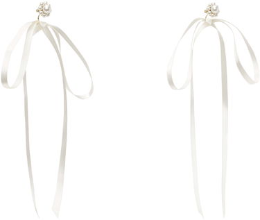 Náušnice Simone Rocha Simone Rocha Bow Ribbon Stud Earrings Biela | ERG389 0904, 1