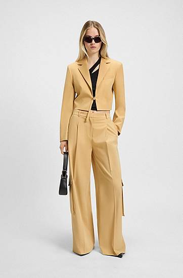 Nohavice BOSS Relaxed Fit Stretch Cargo Trousers Béžová | 50538656, 1