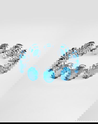 Náramok Dolce & Gabbana Anna Bracelet In 18-carat White Gold With Topazes And Diamonds Onesize Modrá | WBSB1GWTOP180001, 3