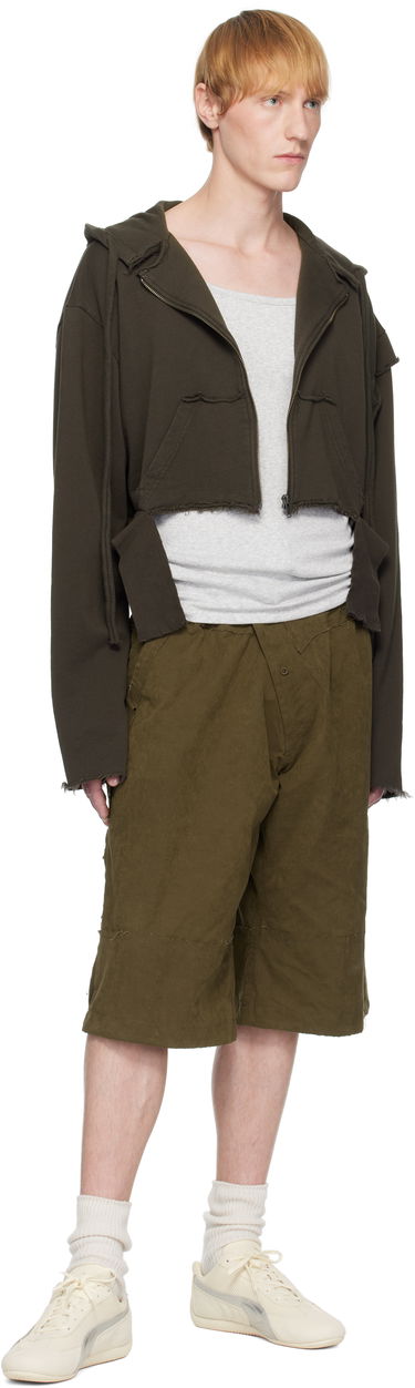 Mikina Ottolinger Ottolinger Distressed Cropped Hoodie Zelené | 115-601115-02, 3