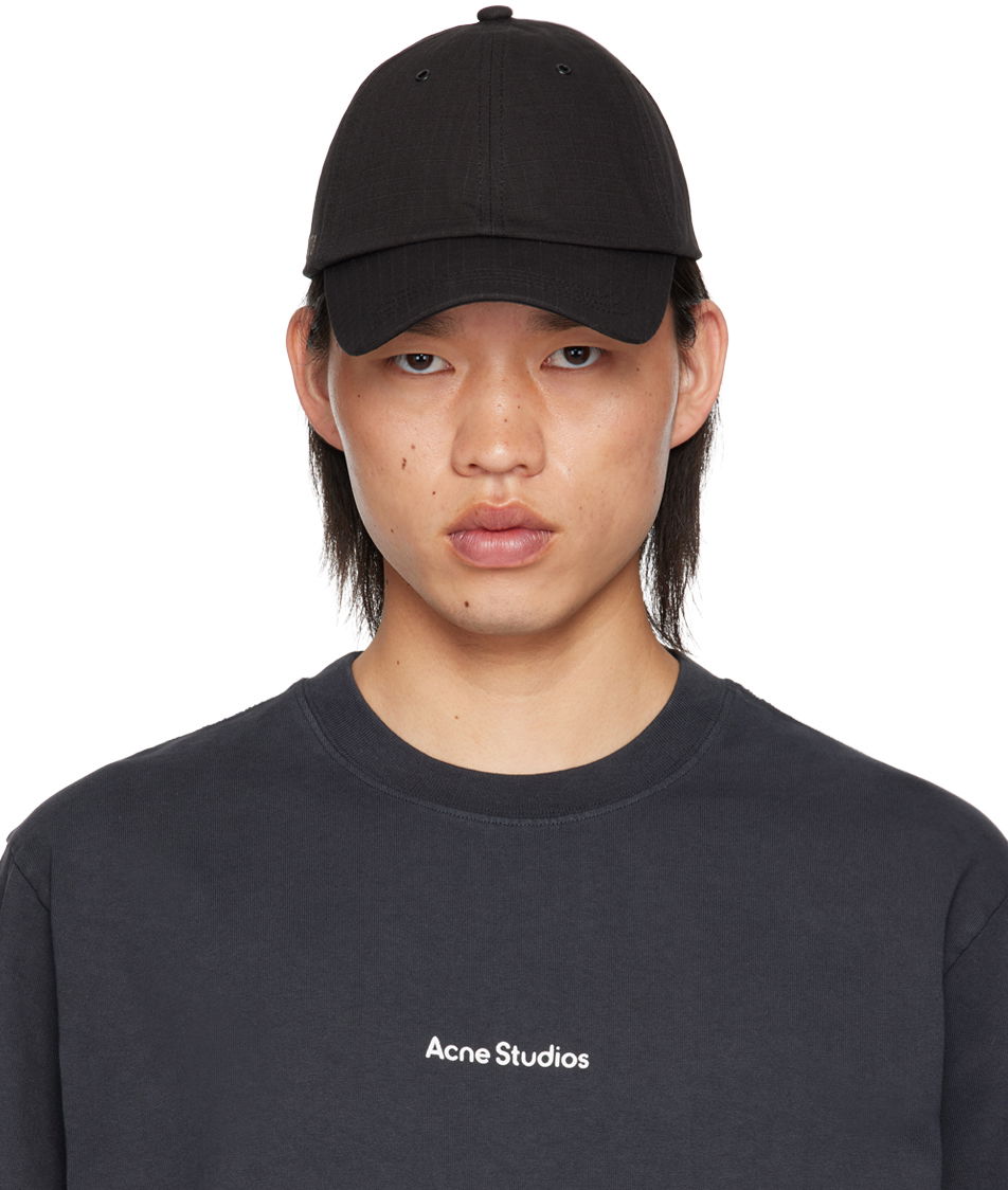 Black Cotton Ripstop Cap