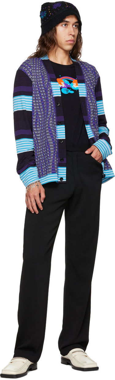 Sveter Anna Sui Anna Sui Stripe Cardigan Fialová | M622G31, 3
