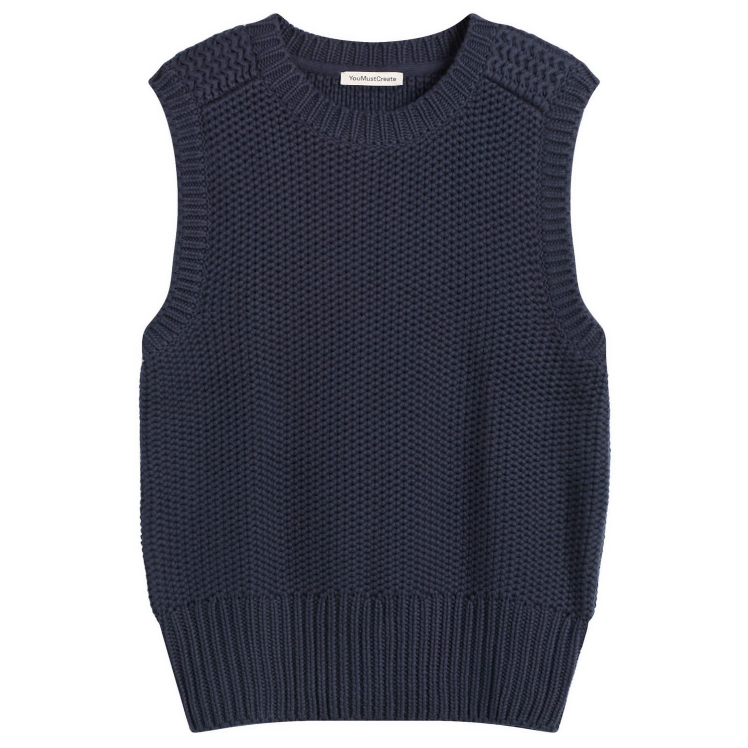 Vesta YMC YMC Coda Knitted Vest, Size Small Navy | P8ZAM-40, 1