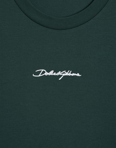 Tričko Dolce & Gabbana Cotton T-shirt With Embroidered Patch Zelené | G8RN8ZG7P0CV0018, 2