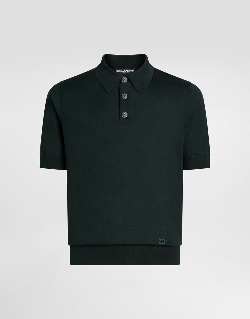 Polo tričko Dolce & Gabbana Dolce & Gabbana Silk Knit Polo Shirt Zelené | GXZ02ZJBSO5V2091