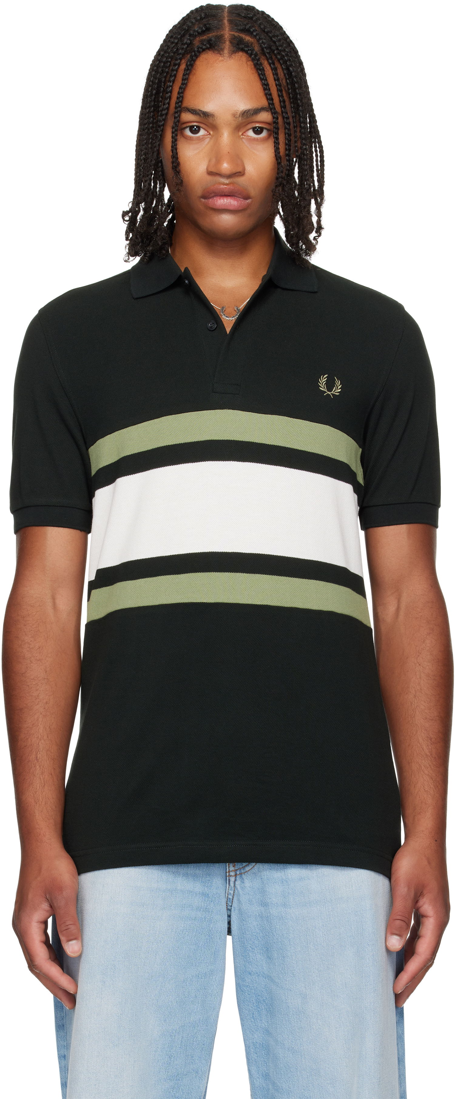 Polo tričko Fred Perry Fred Perry Panelled Polo Čierna | M9903, 0