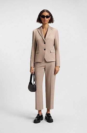 Nohavice BOSS Relaxed Fit Stretch Trousers Béžová | 50542692, 1