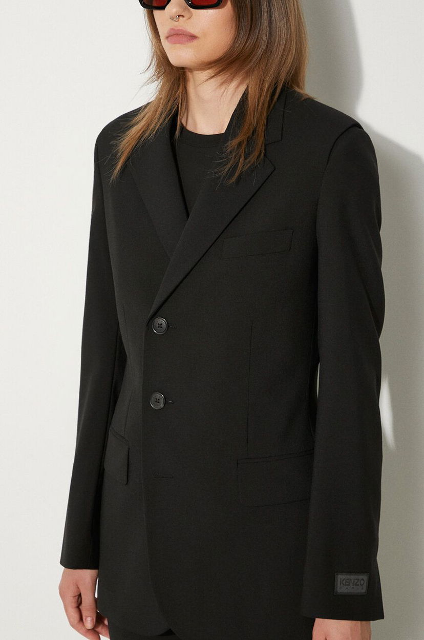 Bunda KENZO Virgin Wool Waisted Blazer Čierna | FE62VE2549GE.99