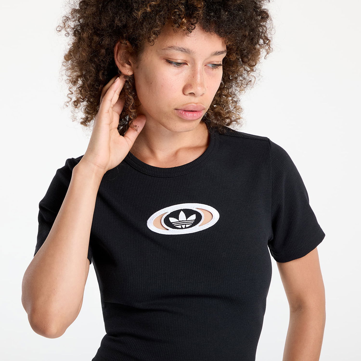 Crop Top adidas Originals adidas Originals Campus 2000 Rib Crop T-Shirt Čierna | KC8804, 1