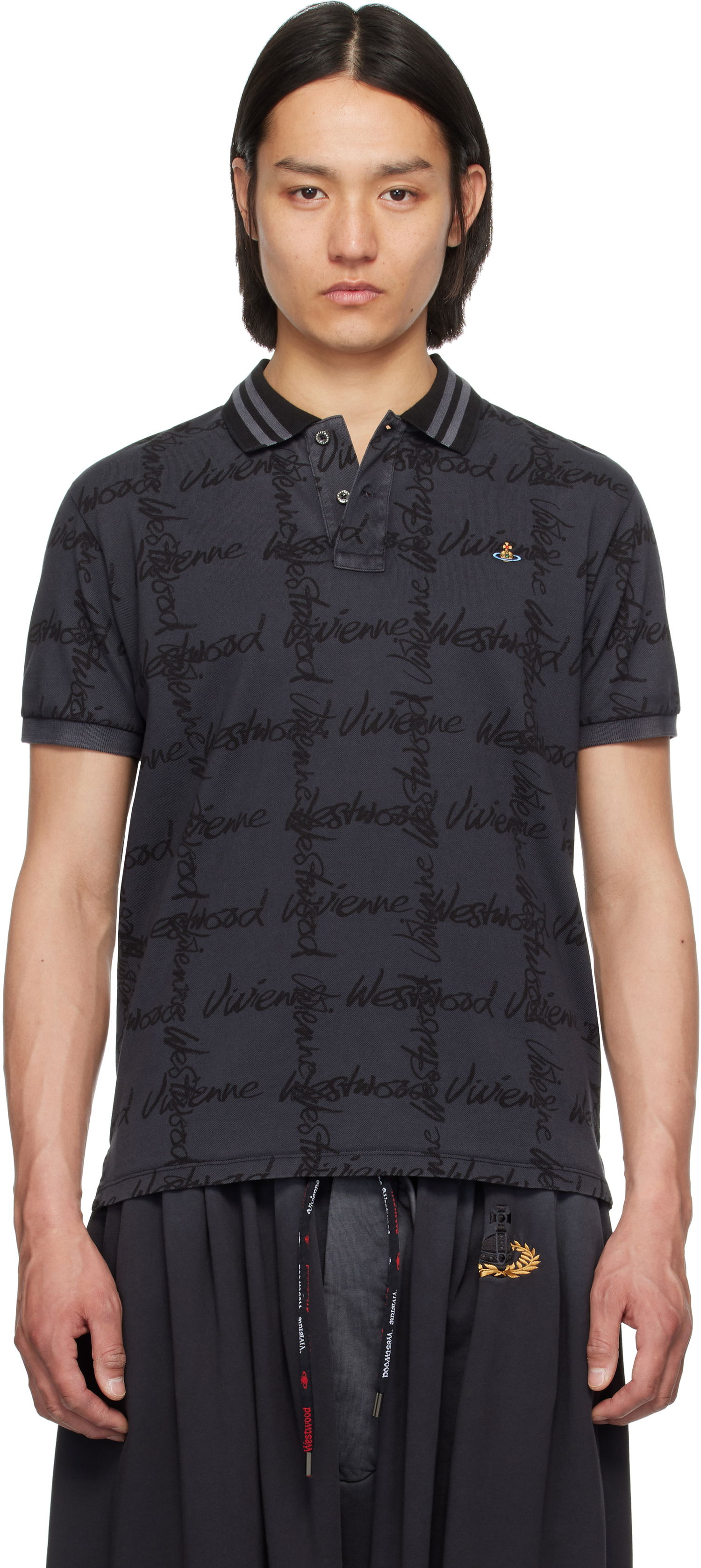 Polo tričko Vivienne Westwood Vivienne Westwood Classic Signature Polo Šedá | 2H01000I-J008T-, 0