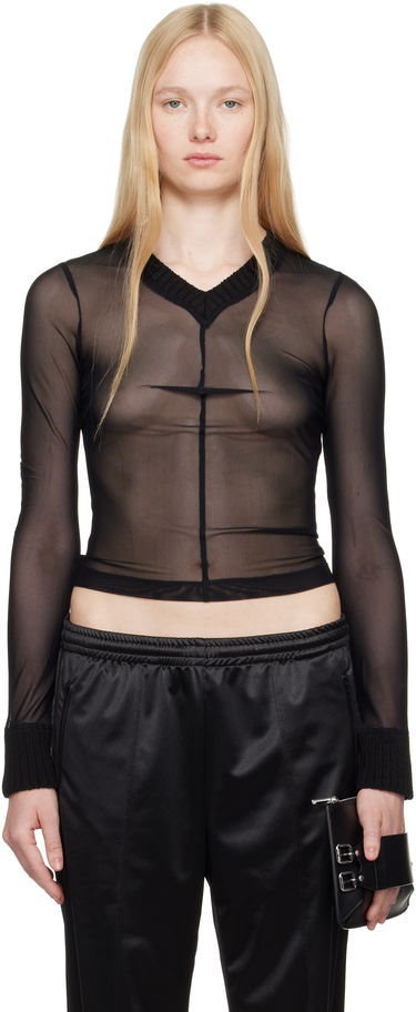 Sveter Maison Margiela MM6 Maison Margiela Elastic Jersey Mesh Long Sleeve Top Čierna | S62NH0039 S24423, 0