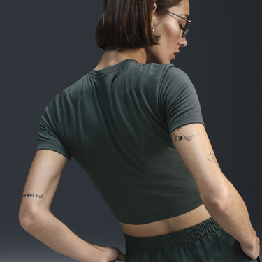 Crop Top Nike T-Shirt Slim Fit Zelené | FB2873-338, 1
