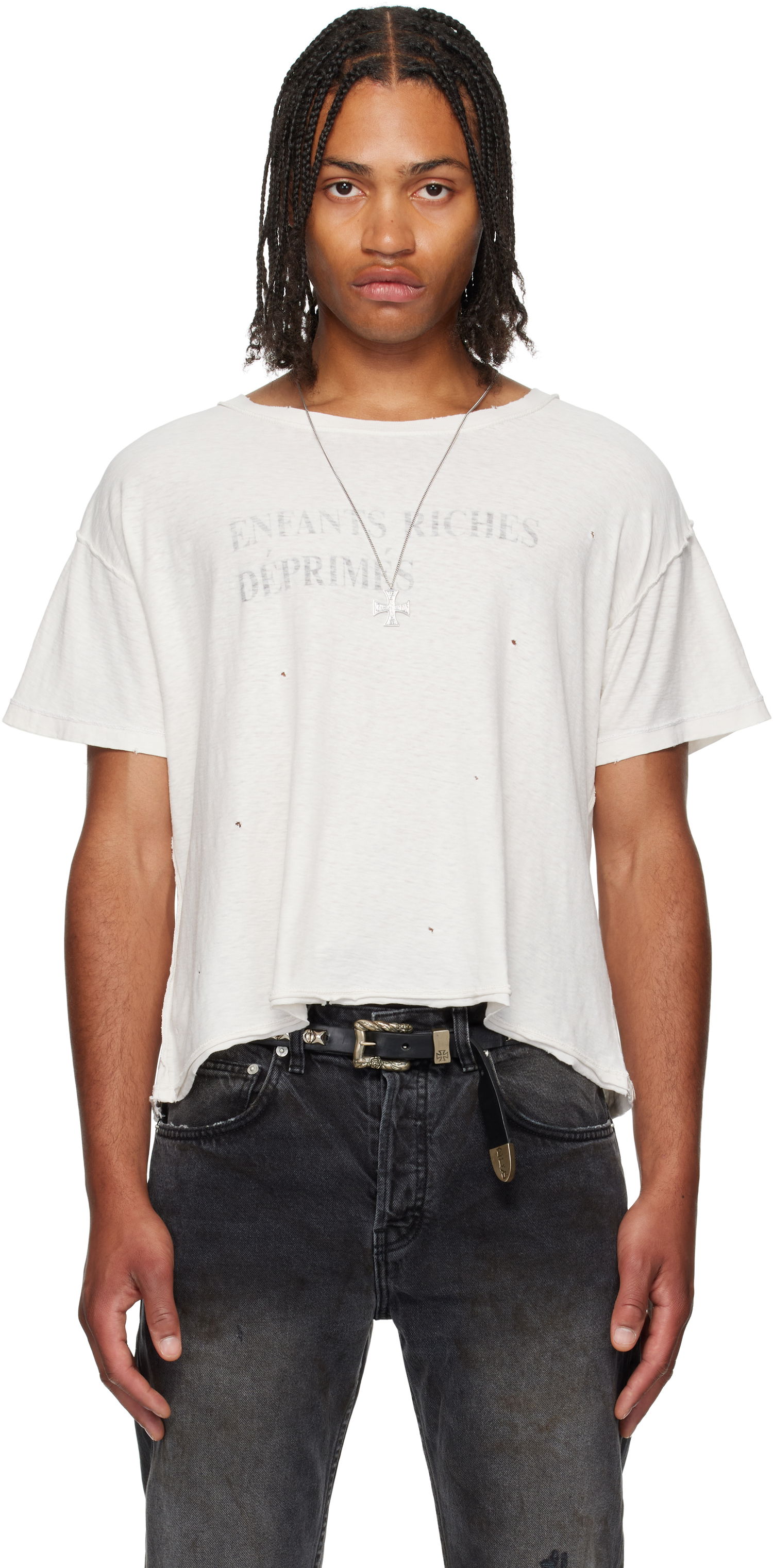 Tričko Enfants Riches Déprimés Enfants Riches Déprimés Classic Logo Distressed T-Shirt Biela | 010-858, 0