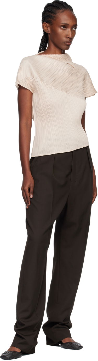 Tričká a tielka Pleats Please Issey Miyake Pleats Please Issey Miyake Pleated Asymmetric Leap Top Béžová | PP58JK461, 3