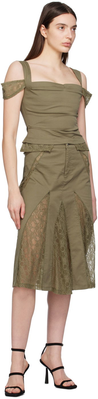 Sukňa Miaou Miaou Renata Lace-Trim Tank Top Zelené | 7133SPSHUN, 3