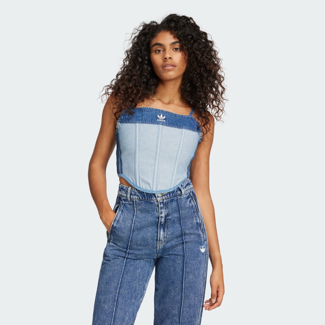 Tielko adidas Performance Ksenia Denim Corset Modrá | IW5671, 0