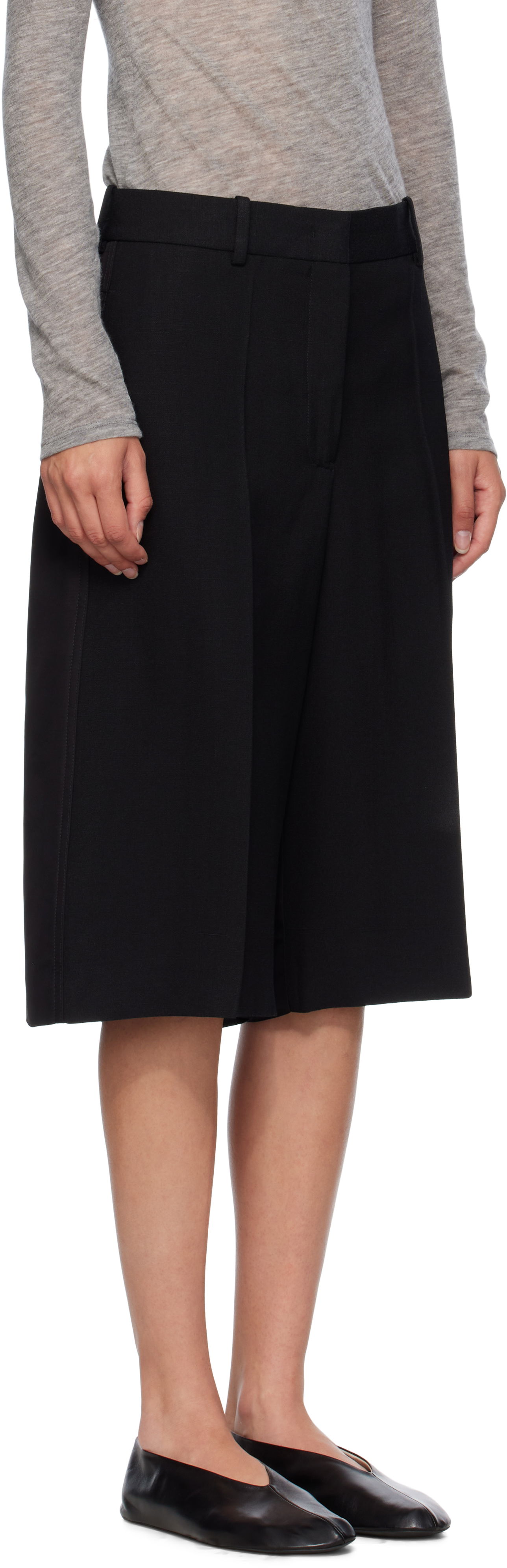 Šortky Jil Sander Jil Sander Viscose Silk Blend Straight Shorts Čierna | J01KA0189_J65005, 1
