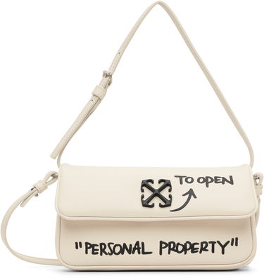 Taška cez rameno Off-White Jitney Shoulder 0.7 Quote Bag Béžová | OWNN18BC99LEA0010410, 0