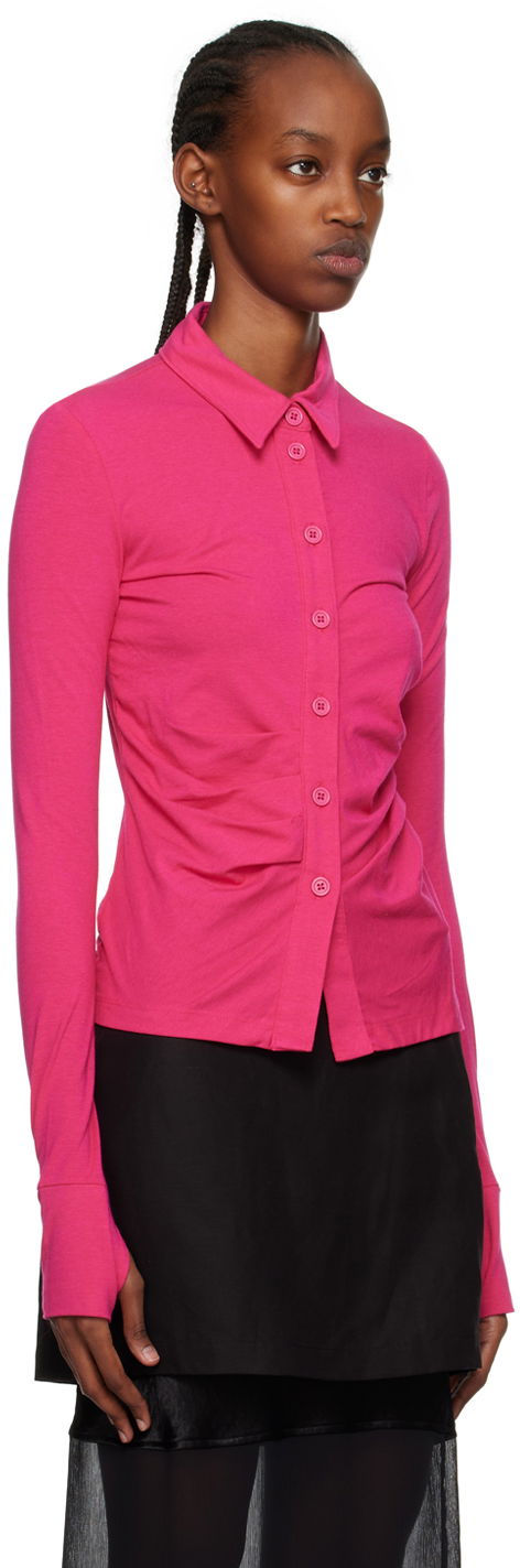 Košeľa Helmut Lang Exclusive Shirred Shirt Ružová | N01HW511, 1