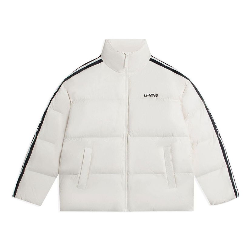 Prešívaná bunda Li-Ning Graphic Short Down Jacket Biela | AYMS337-2