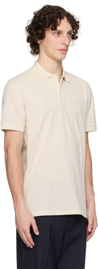 Polo tričko BOSS Embroidered-Logo Polo Shirt Biela | 50468362, 1