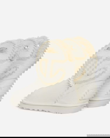 Tenisky a topánky UGG Telfar Logo Mini Crinkle Leather Boots White Béžová | 1155790 WHT, 4