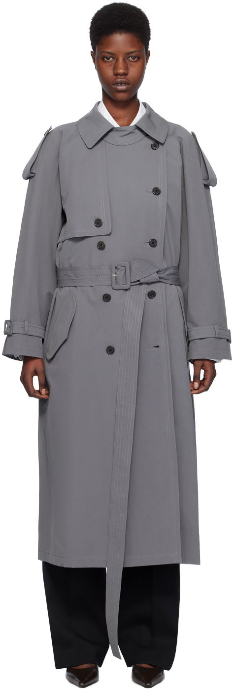 Trenčkot The Row Double Breasted Trench Coat Šedá | 7574-W2849, 0