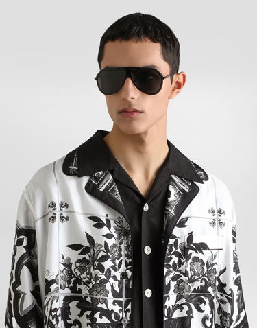 Košeľa Dolce & Gabbana Dolce & Gabbana Majolica Print Twill Vanity Shirt Biela | G5IF1THI1SVIN3TN, 3