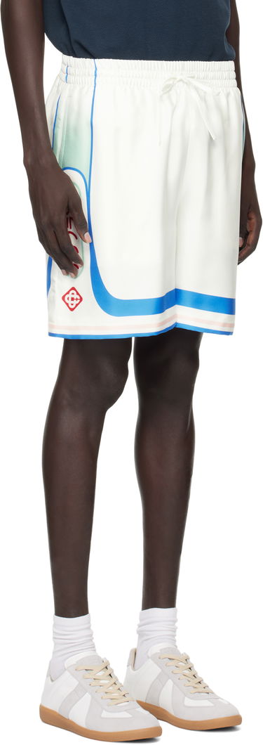 Šortky Casablanca Casablanca Fuji Dream Silk Shorts Biela | MPF25-TR-012-04, 1