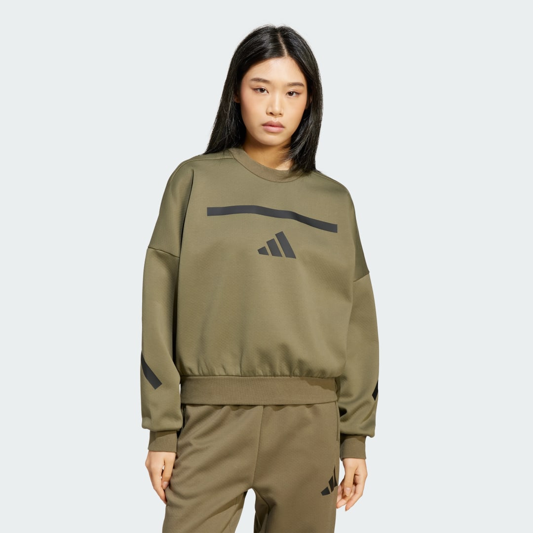 Mikina adidas Performance Training Sweatshirt Zelené | JJ4776, 0