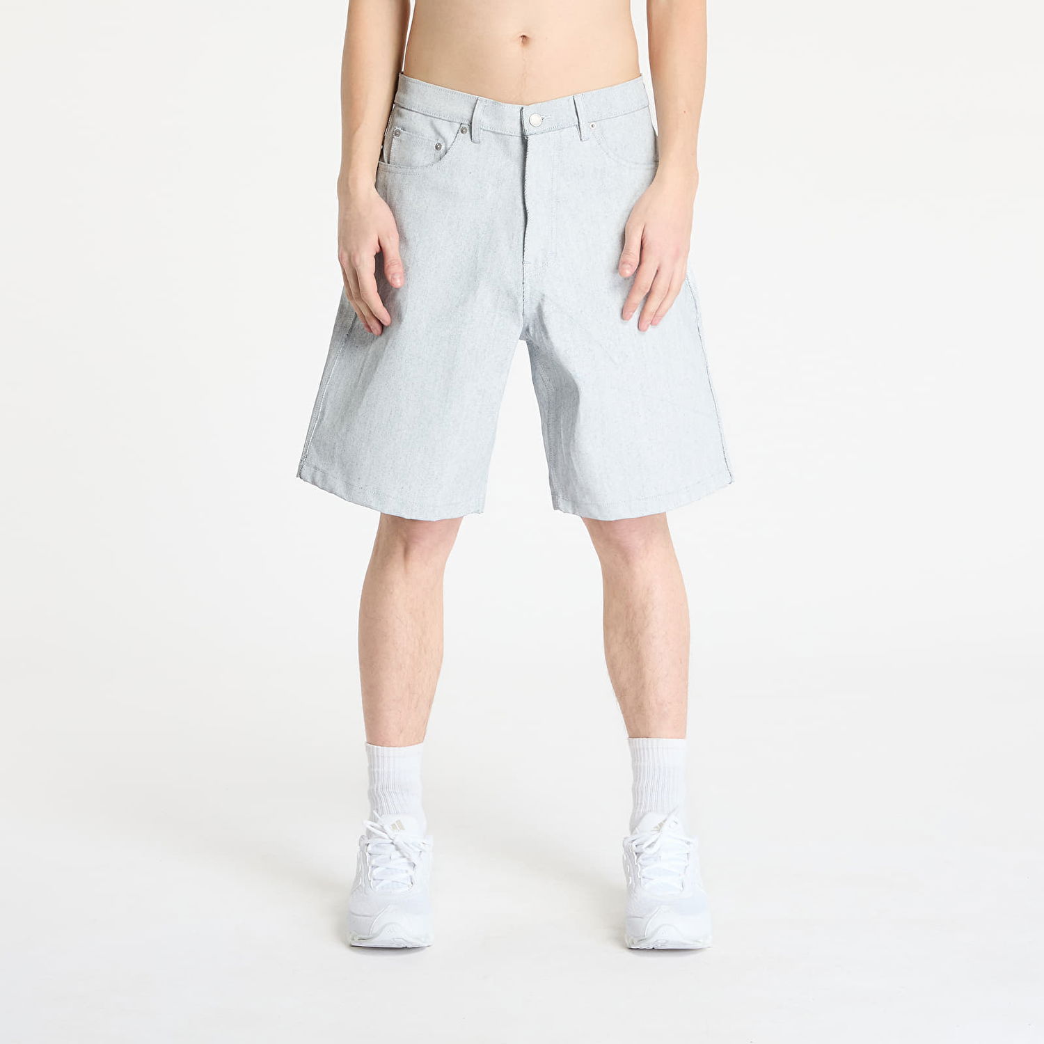 Šortky Pleasures Pleasures Baggy Jorts 28 Šedá | P25SP031 WHITE, 0