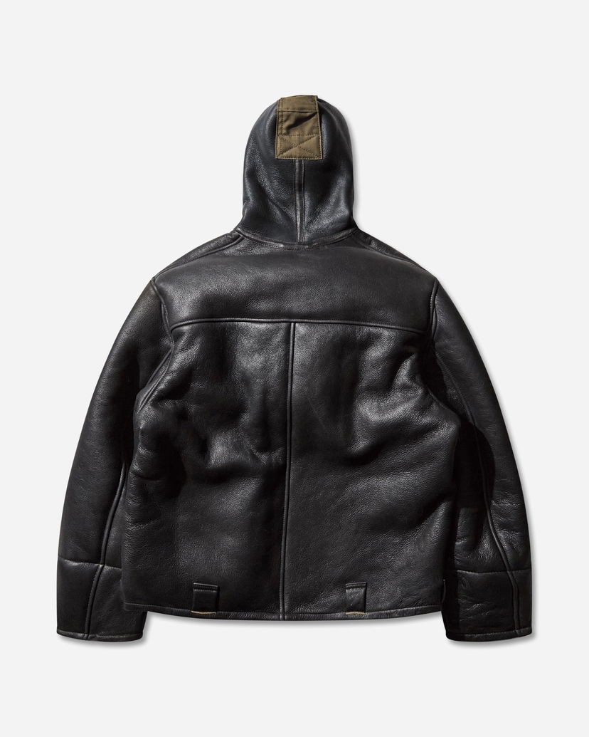 Bunda OUR LEGACY Blizzard Hooded Leather Jacket Čierna | W4259BN 001