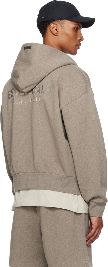 Mikina Fear of God Fear of God ESSENTIALS Classic Fit Fleece Zip-Up Hoodie Šedá | 192SP254783F, 2