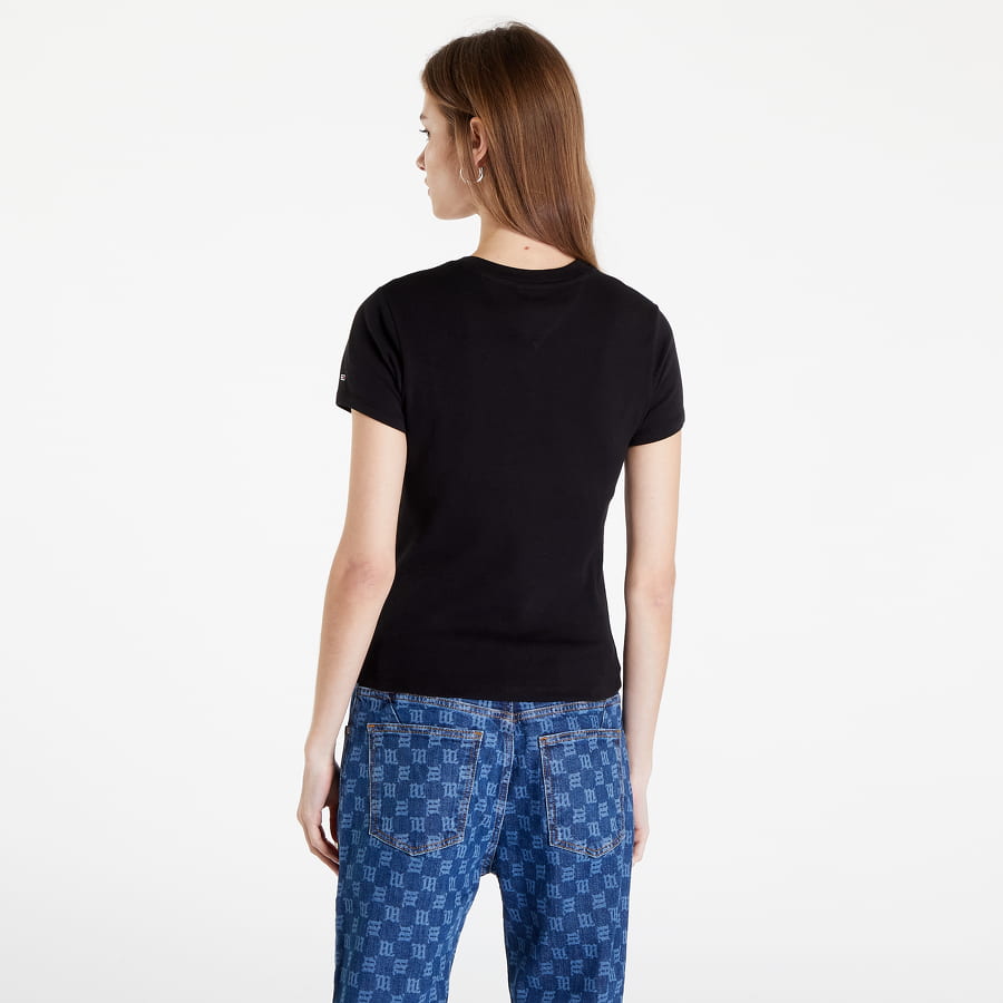 Tričko Tommy Hilfiger JEANS Bby Serif Linear T-Shirt Čierna | DW0DW14364 BDS, 1