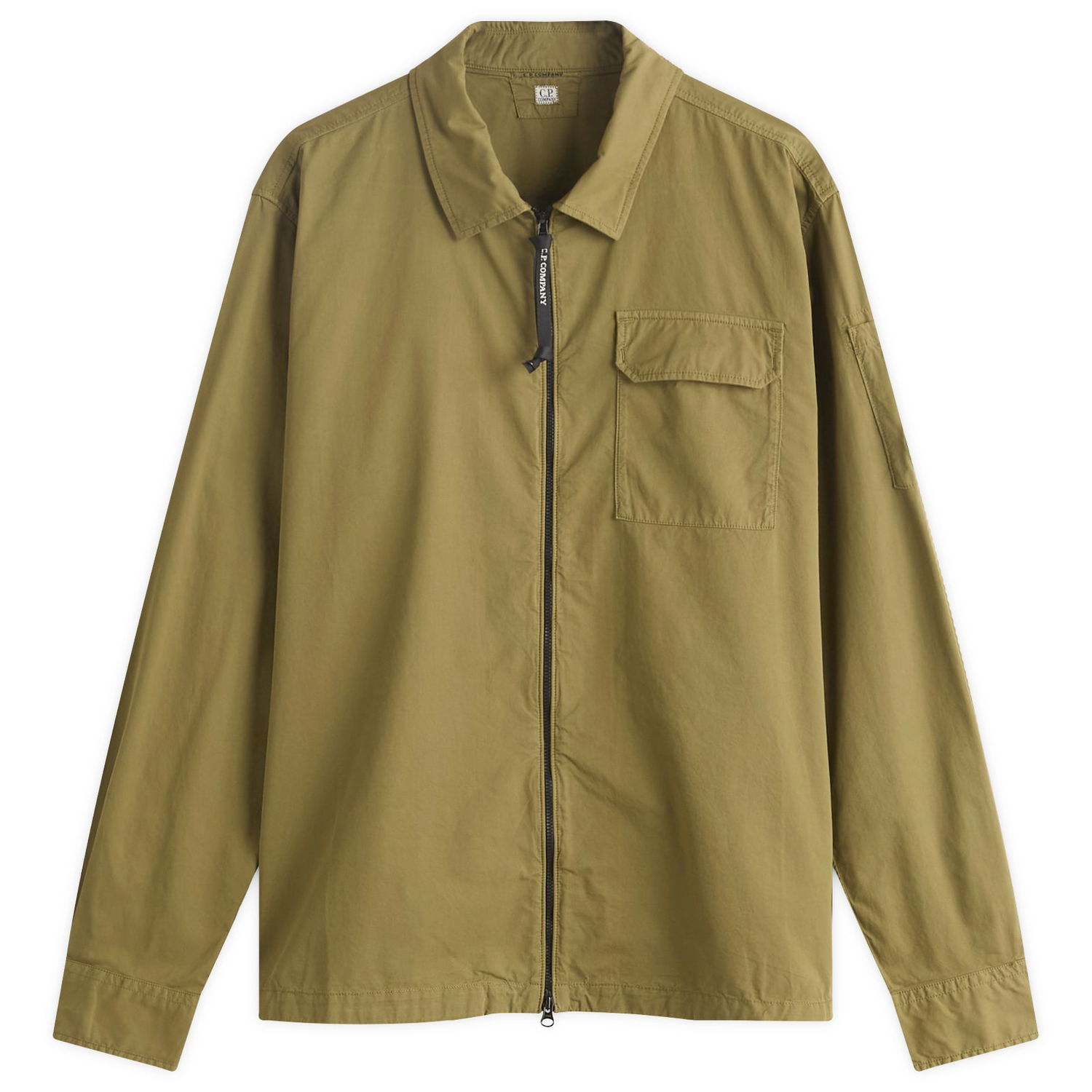 Košeľa C.P. Company Zip Overshirt Zelené | 19CMOS705A-110143G-652, 1