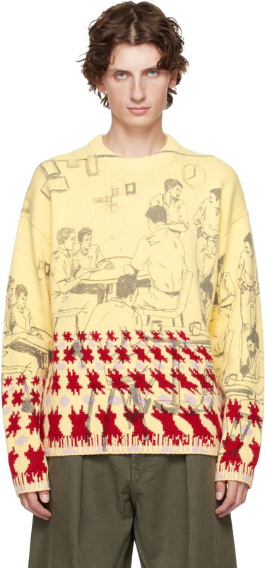 Sveter JW Anderson Jacquard Knit People Graphic with Abstract Motif Sweater Rôznofarebný | KW1439-YN0373, 0