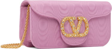 Taška cez rameno Valentino Moiré Fabric Chain Shoulder Bag Modrá | 6W2B0R24LDG, 3