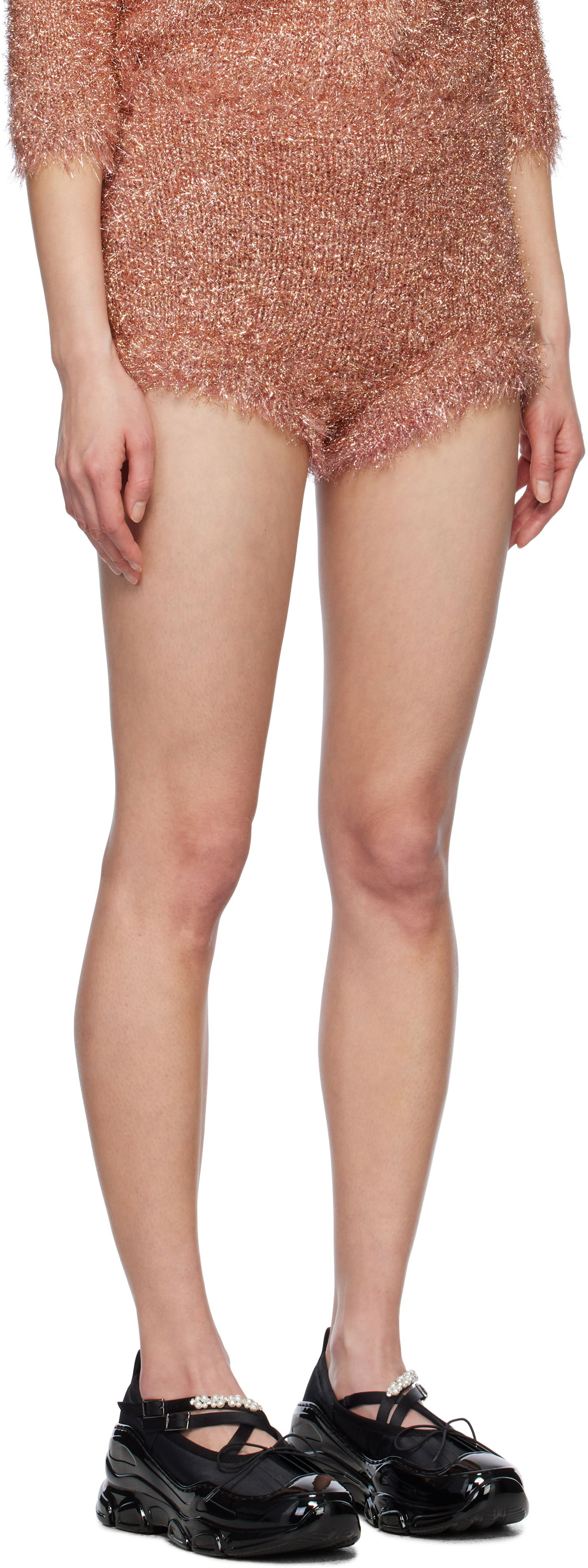 Šortky Simone Rocha Simone Rocha Tinsel Knit Shorts Ružová | PRMK3 0664, 1