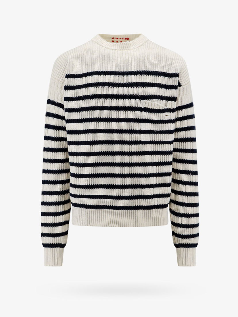 Sveter Marni Striped Sweater Biela | GCMG0360Q0UFC532RGW03